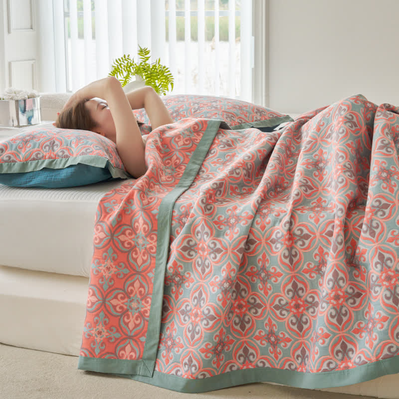 Couette réversible Jacquard Chic en gaze de coton