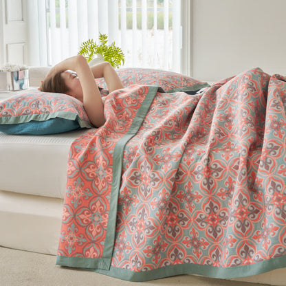 Couette réversible Jacquard Chic en gaze de coton