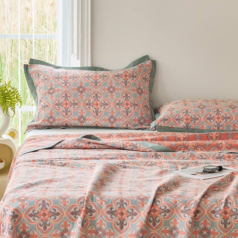 Couette réversible Jacquard Chic en gaze de coton