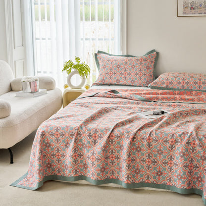 Couette réversible Jacquard Chic en gaze de coton