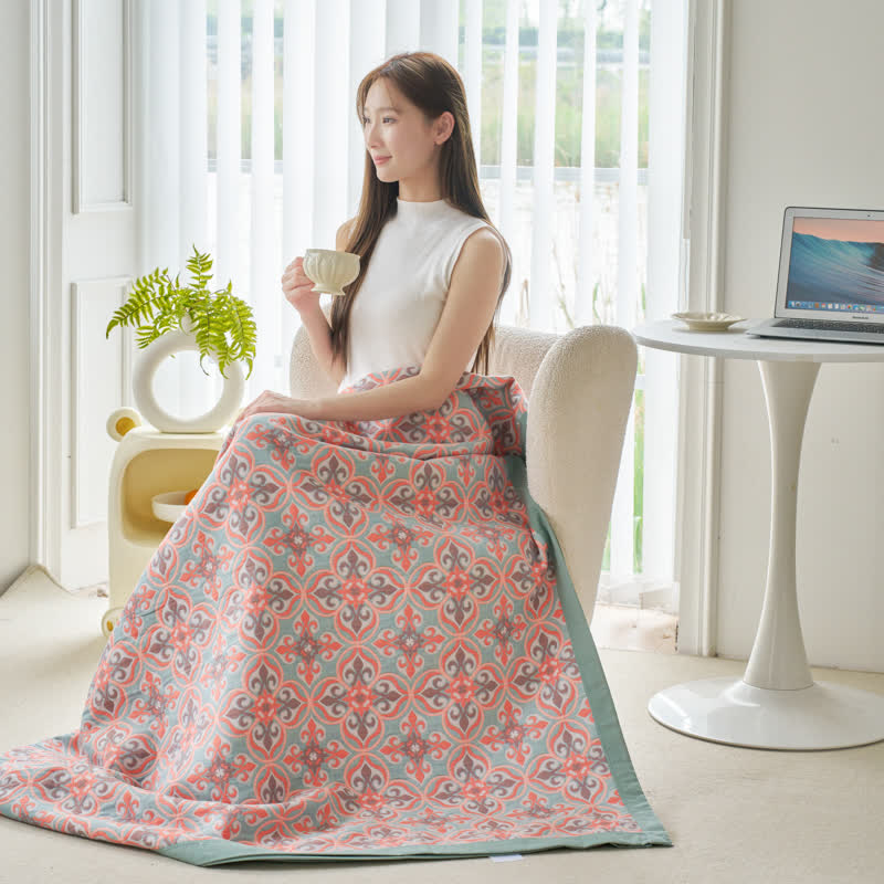 Couette réversible Jacquard Chic en gaze de coton
