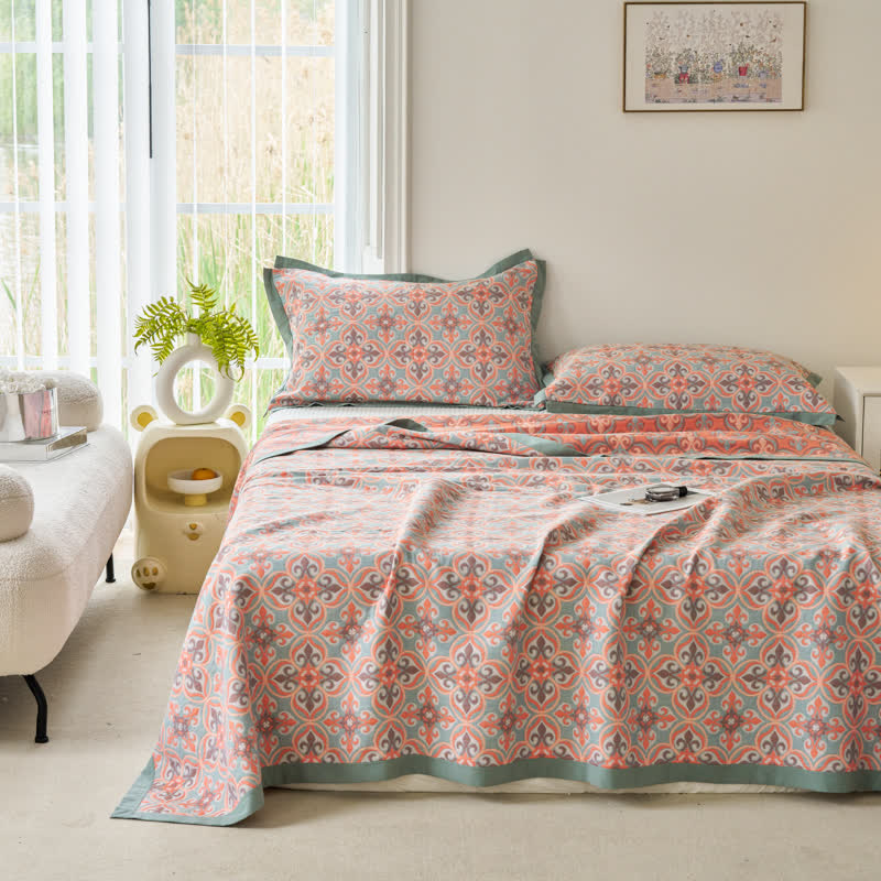 Couette réversible Jacquard Chic en gaze de coton