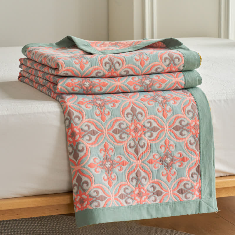 Couette réversible Jacquard Chic en gaze de coton