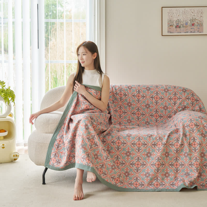 Couette réversible Jacquard Chic en gaze de coton