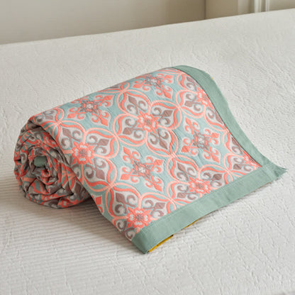 Couette réversible Jacquard Chic en gaze de coton