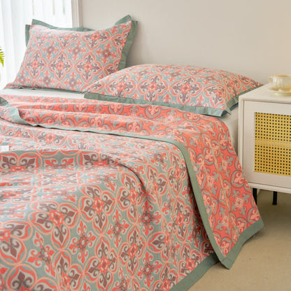 Couette réversible Jacquard Chic en gaze de coton