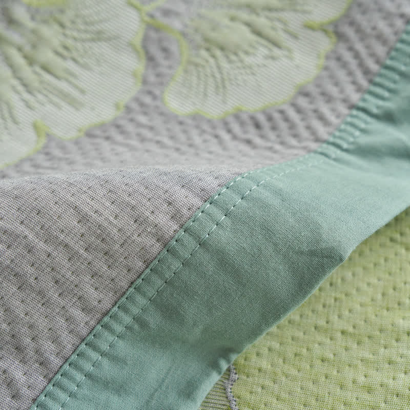 Couette fraîche en pur coton avec feuilles de ginkgo