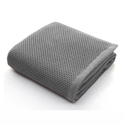 Serviettes en coton simples Ownkoti, lot de 3 serviettes carrées à motif nid d'abeille