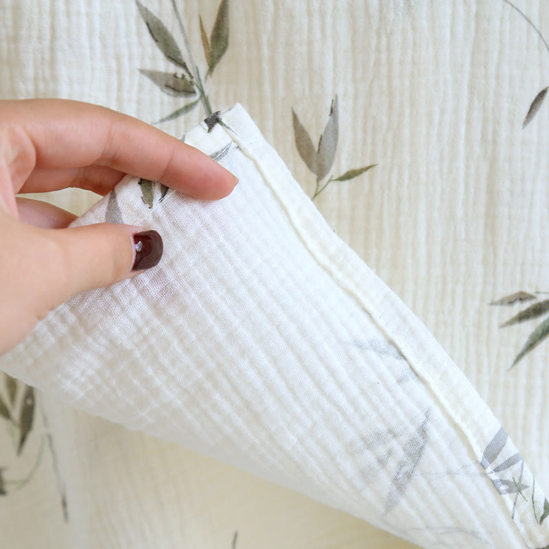 Peignoir confortable en pur coton avec imprimé bambou