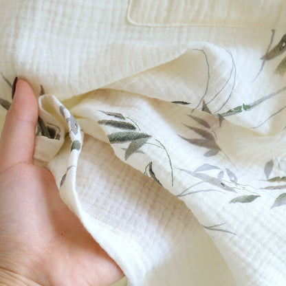 Peignoir confortable en pur coton avec imprimé bambou