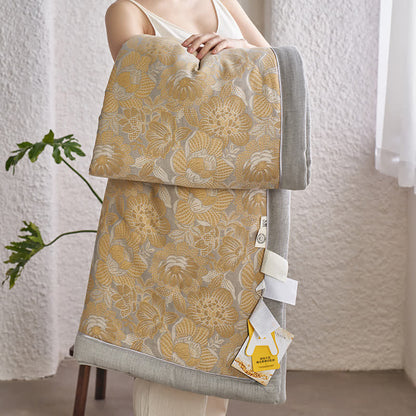 Collection de linge de lit en gaze de coton neutre à motif floral