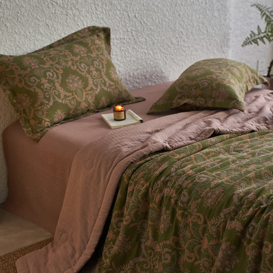 Linge de lit doux en gaze de coton vintage double épaisseur