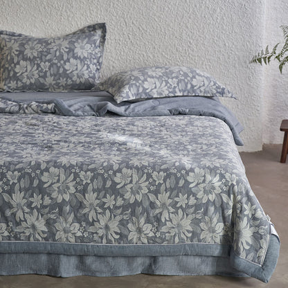 Linge de lit en gaze de coton double épaisseur avec fleurs épanouies