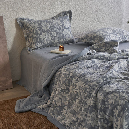 Linge de lit en gaze de coton double épaisseur avec fleurs épanouies