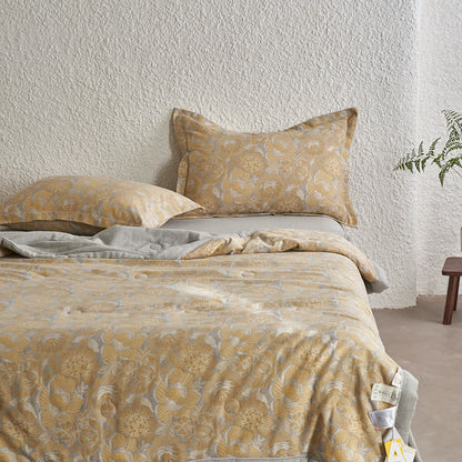 Collection de linge de lit en gaze de coton neutre à motif floral