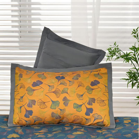 Taie d'oreiller en coton doux avec feuilles de ginkgo (2 pièces)