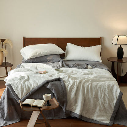 Linge de lit en gaze douce, unie et double épaisseur