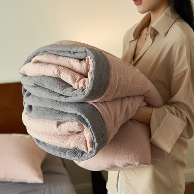 Linge de lit en gaze douce, unie et double épaisseur