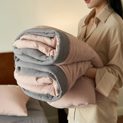 Linge de lit en gaze douce, unie et double épaisseur