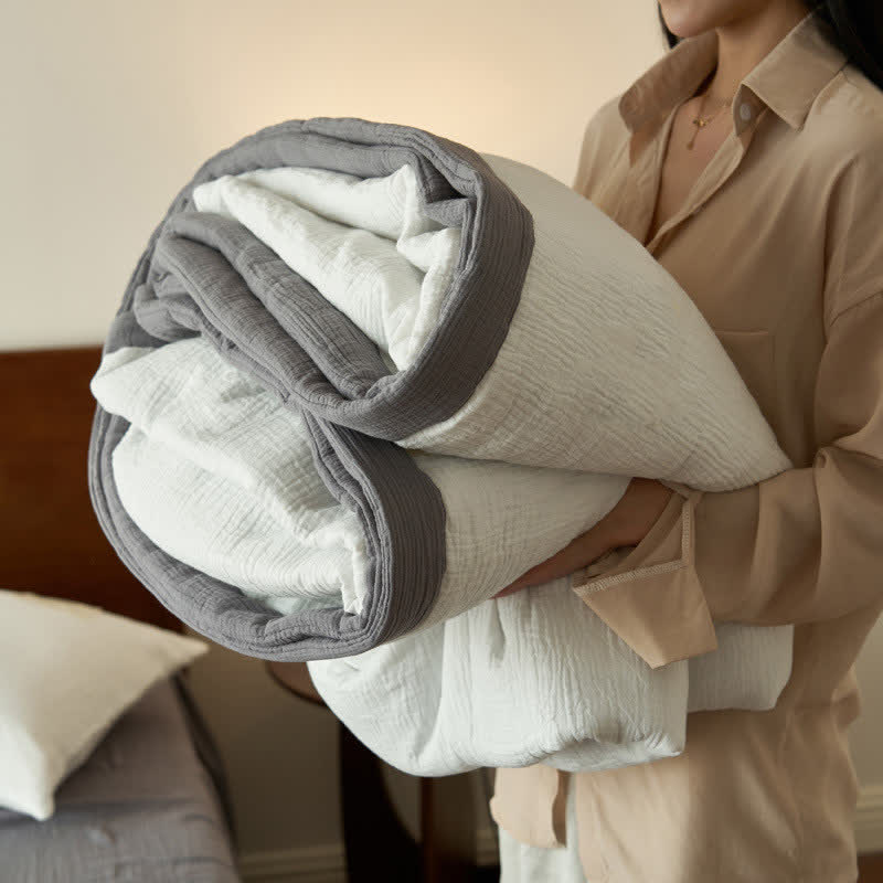 Linge de lit en gaze douce, unie et double épaisseur