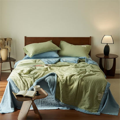 Linge de lit en gaze douce, unie et double épaisseur