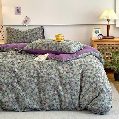 Linge de lit respirant en gaze double couche florale