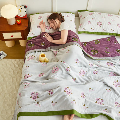 Couette d'été en gaze de coton Pastoral Rose