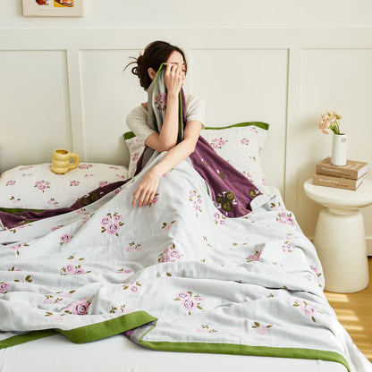 Couette d'été en gaze de coton Pastoral Rose