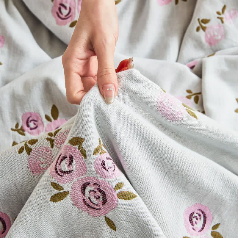 Couette d'été en gaze de coton Pastoral Rose