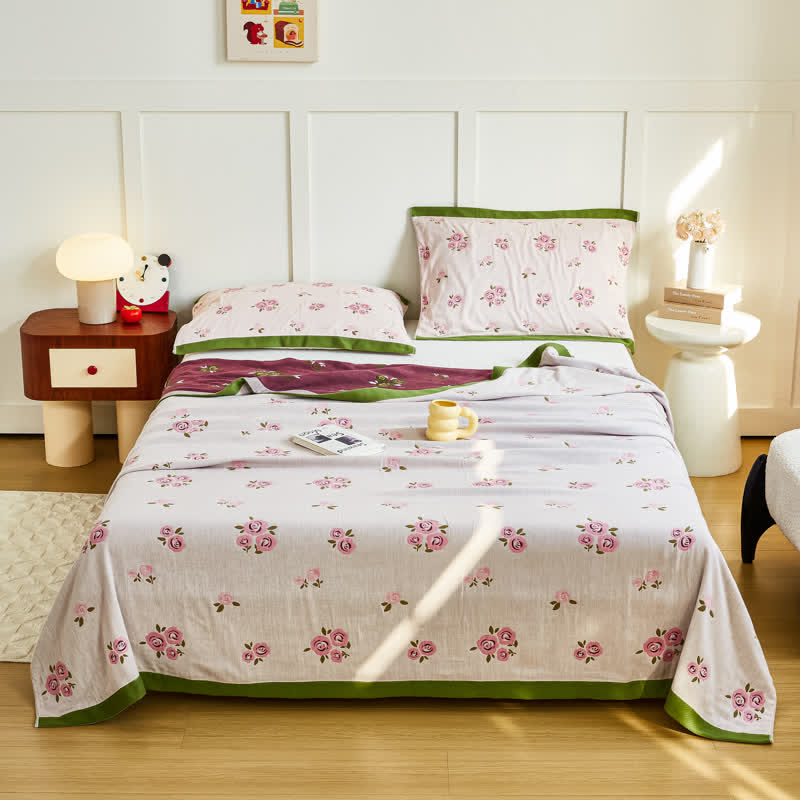 Couette d'été en gaze de coton Pastoral Rose