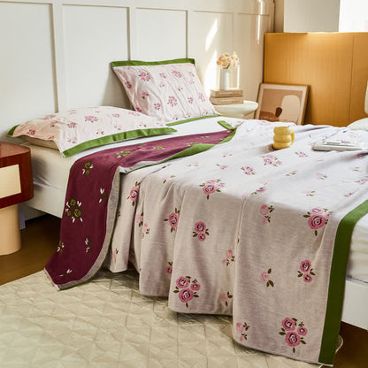 Couette d'été en gaze de coton Pastoral Rose
