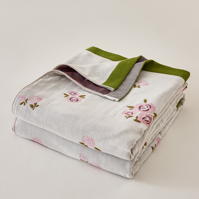 Couette d'été en gaze de coton Pastoral Rose