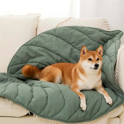 Tapis pour animaux doux et absorbant en forme de feuille créative