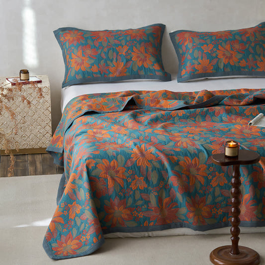 Couette en fil teint « Fleur en fleurs » en pur coton - image 0