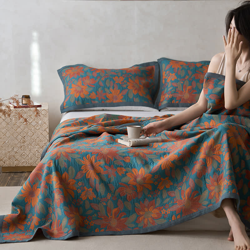 Couette en fil teint « Fleur en fleurs » en pur coton - image 3