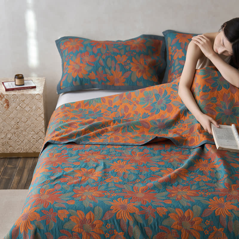 Couette en fil teint « Fleur en fleurs » en pur coton - image 9
