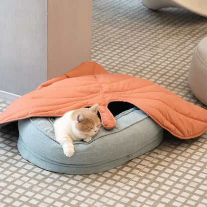 Tapis pour animaux doux et absorbant en forme de feuille créative
