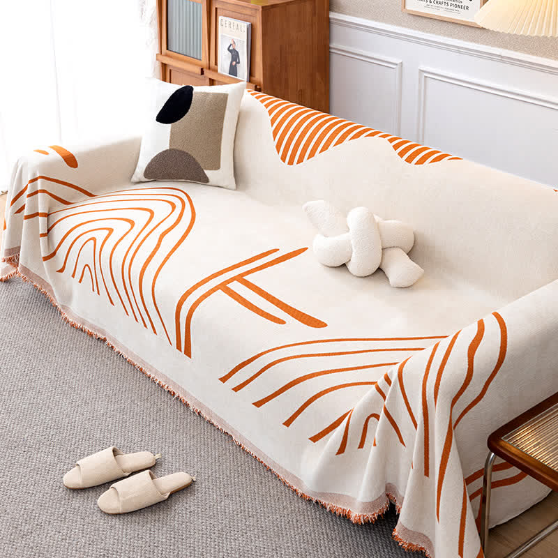 Housse de canapé réversible en chenille style simple