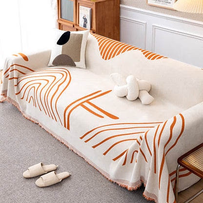 Housse de canapé réversible en chenille style simple