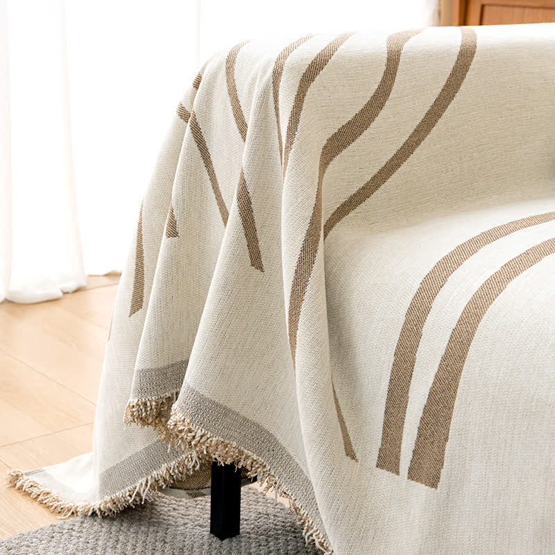 Housse de canapé réversible en chenille style simple