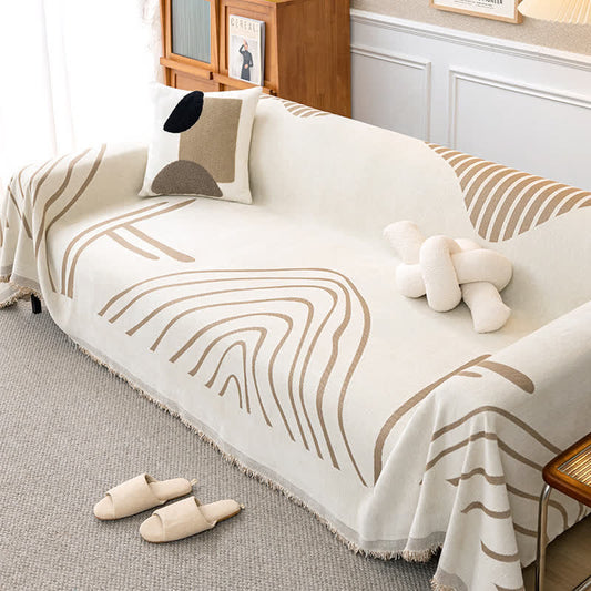Housse de canapé réversible en chenille style simple