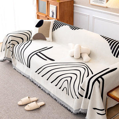 Housse de canapé réversible en chenille style simple