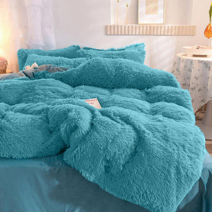Parure de lit moelleuse avec housse de couette et taie d'oreiller