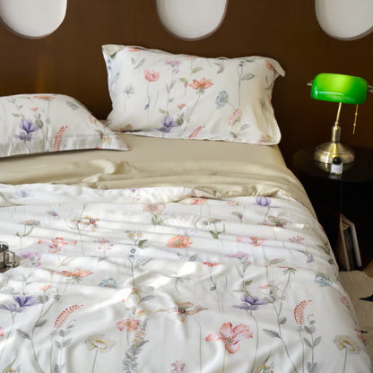 Couette d'été rustique en fibre lyocell à motif floral
