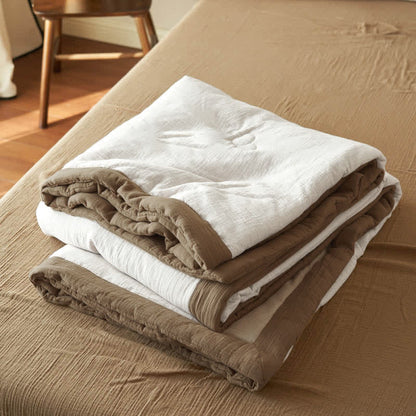 Linge de lit en gaze douce, unie et double épaisseur