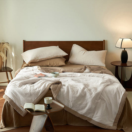 Linge de lit en gaze douce, unie et double épaisseur