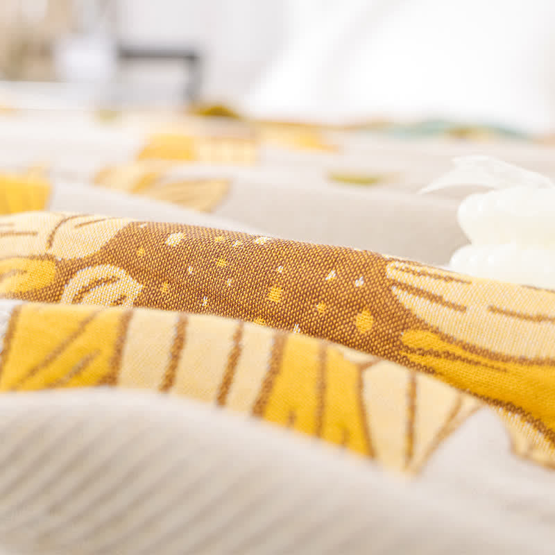 Couette en gaze de coton douce avec motif tournesol