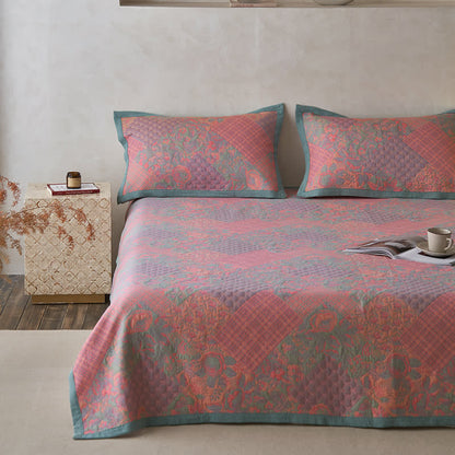 Couette de style rétro à motif floral en gaze de coton