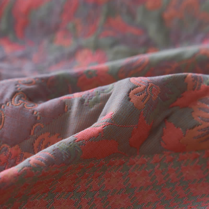 Couette de style rétro à motif floral en gaze de coton