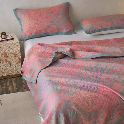 Couette de style rétro à motif floral en gaze de coton